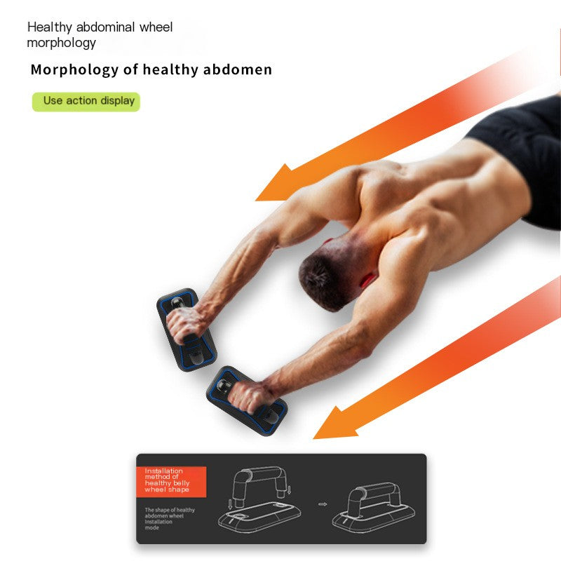 4-Wheel Ab Roller with Push-Up Stand for Fitness